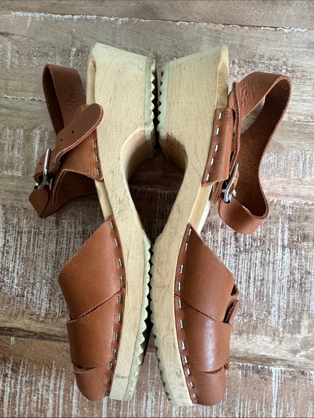 Free People Lottas Leather Clogs Size 39 - Picture 4 of 8